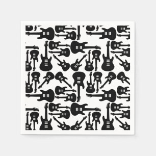 Elektrische Gitarren-Muster Musik als CUSTOM-FARBE Serviette