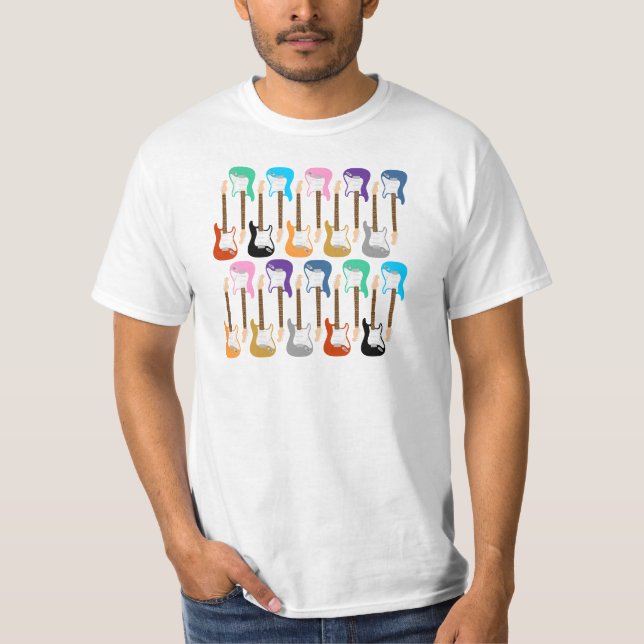 Elektrische Gitarren-Pop-Kunst T-Shirt (Vorderseite)