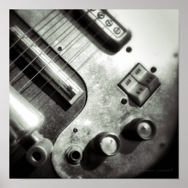 Elektrische Gitarren-Quadrat-Print Poster (Vorne)