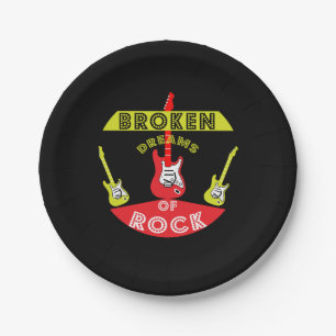 Elektrische Gitarrenrockträume Rock Musikbad b Pappteller
