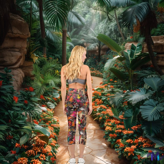 Elektrische Graffiti-Leinwand - kühl und energetis Capri Leggings (Von Creator hochgeladen)