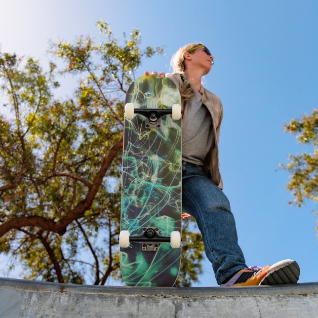 Elektrische Lichtlinien Gradient abstrakt. Skateboard (Außen 1)