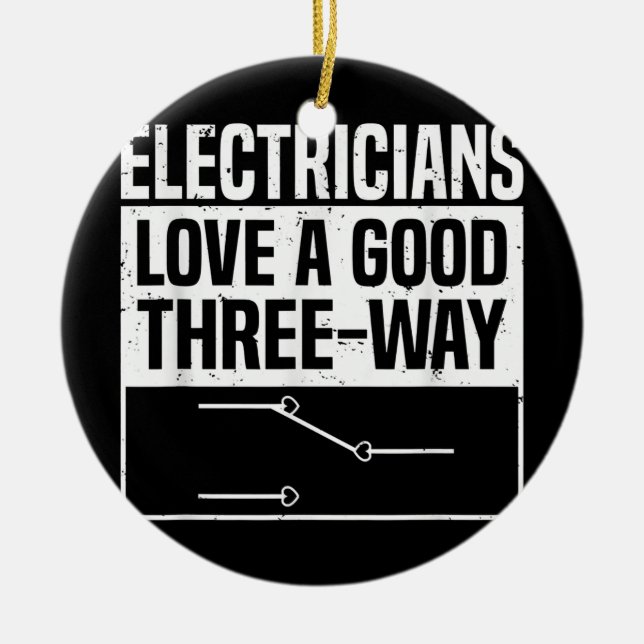 Elektrische Liebe ein gutes Drei-Wege-Funny Keramik Ornament (Vorne)
