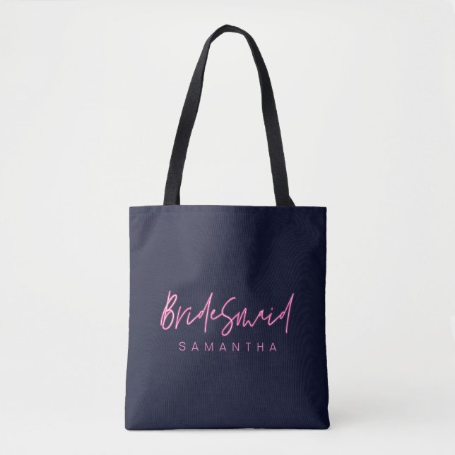 Elektrische Liebe Neon Pink Herz Bridesmaid Tasche (Vorderseite)