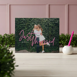 Elektrische Liebe Neon Pink Nur verheiratet Foto Gästebuch