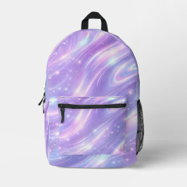 Elektrische lila Neonmuster KI-Kunst Bedruckter Rucksack