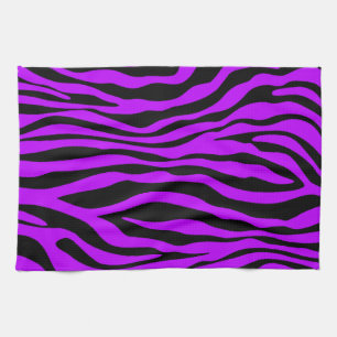 Elektrische Lila Zebrastreifen im Tierprint Geschirrtuch