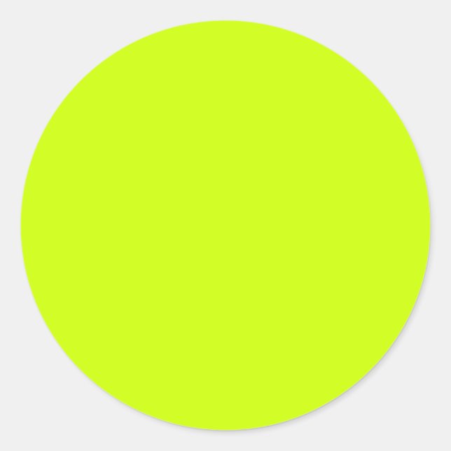 Elektrische Limone Solid-Farbe Runder Aufkleber (Vorderseite)