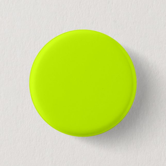 Elektrische Limone Vollfarbe Button (Vorderseite)