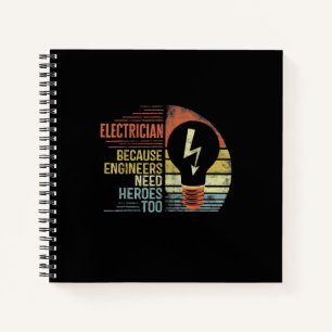 Elektrische Männer, weil Ingenieure auch Helden br Notizbuch