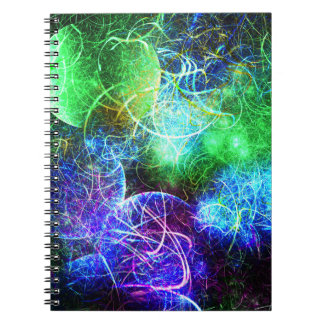 Elektrische Neon-Energie-Fraktal-Kunst Notizblock