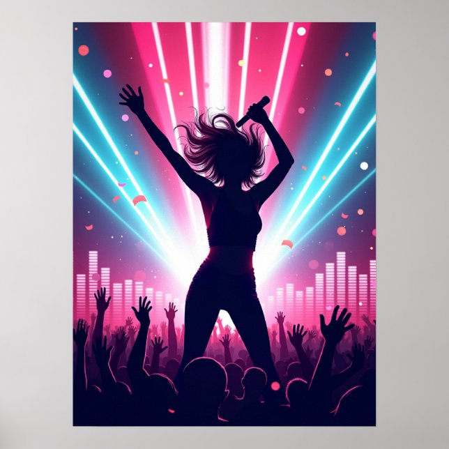 Elektrische Pop-Vibes Poster (Vorne)