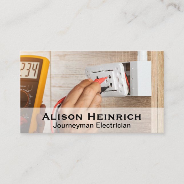 elektrische Prüfspannung Visitenkarte (Vorderseite)