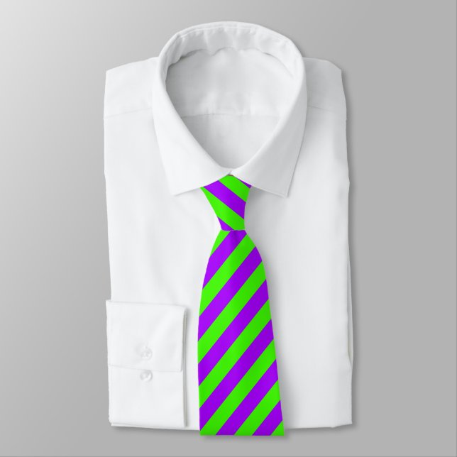 Elektrische Psychedelik Lila und Harlequin Green Krawatte (Gebunden)