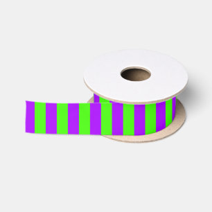 Elektrische Psychedelik Lila und Harlequin Green Satinband