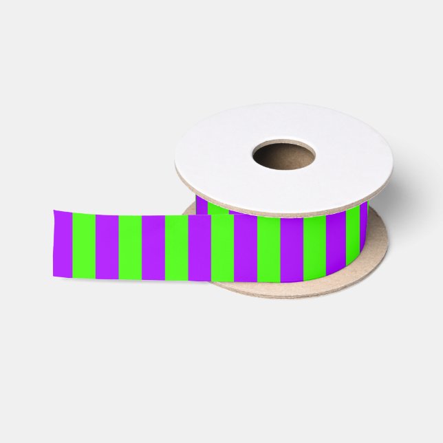 Elektrische Psychedelik Lila und Harlequin Green Satinband (Spule)