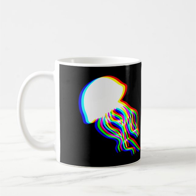 Elektrische Quallen EDM Raver Silhouette Kaffeetasse (Links)