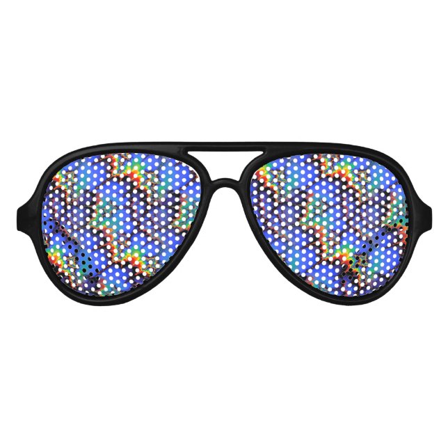 Elektrische Regenbogenwellen Fraktal Art Muster Sonnenbrille (Vorderseite)