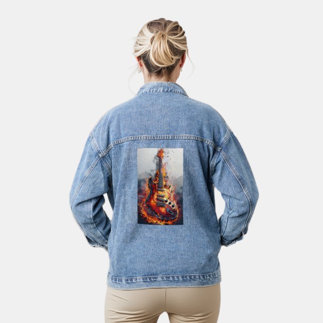 Elektrische Rockin-Gitarre zum Feuer Jeansjacke (Modell)