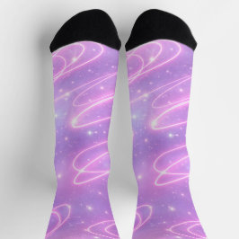Elektrische rosa Neon-Kritzeleien AI-Kunst Socken