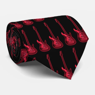 Elektrische rote Gitarre ~ Rockmusik-Krawatte Krawatte