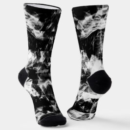 Elektrische Schwarz-weiße funkelnd Dreieck-Flammen Socken