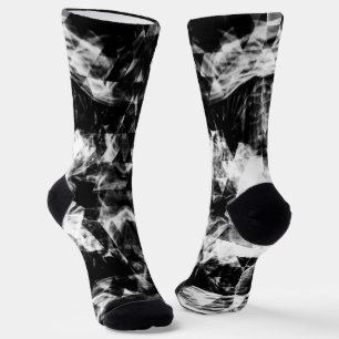Elektrische Schwarz-weiße funkelnd Dreieck-Flammen Socken