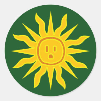 Elektrische Sonne Runder Aufkleber