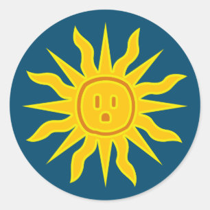 Elektrische Sonne Runder Aufkleber