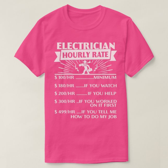 Elektrische Stundenpreisgeschenke Funny T-Shirt (Design vorne)