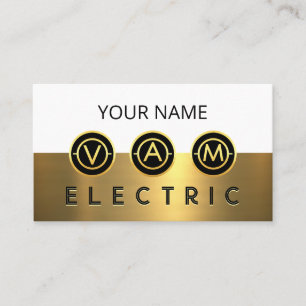 Elektrische Symbol Icons Goldschicht Visitenkarte