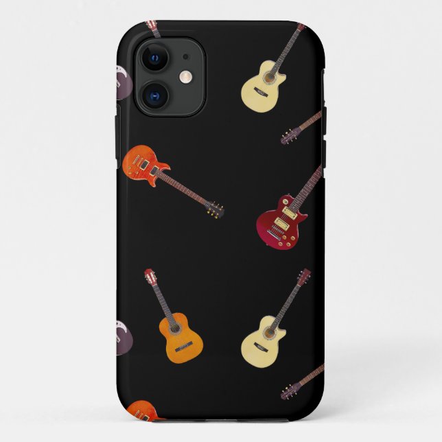 Elektrische u. Akustikgitarre-Collage Case-Mate iPhone Hülle (Rückseite)