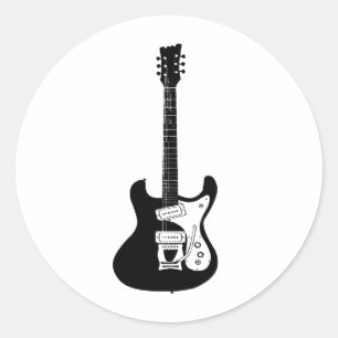 Elektrische und akustische Gitarre Rock and Roll S Runder Aufkleber