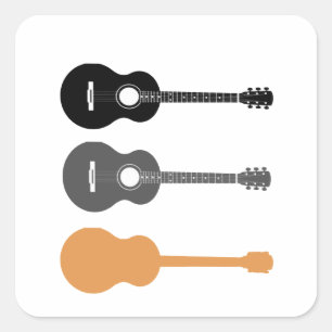 Elektrische und akustische Gitarre von Rock and Ro Quadratischer Aufkleber