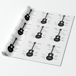 Elektrische und akustische Gitarren Musiknote Weih Geschenkpapier