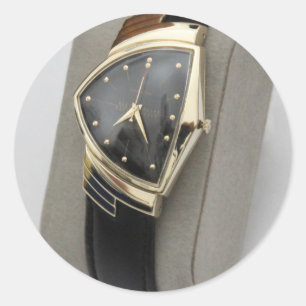 Elektrische Ventura Uhr c.1957 Hamiltons Runder Aufkleber