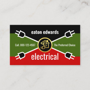 Elektrische Verdrahtungsfarben Stromstecker Visitenkarte