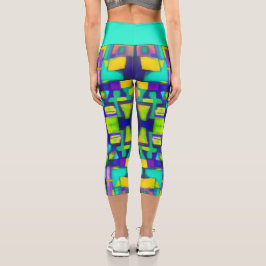 Elektrische Vibes Träume Stylische Vintage-Abstrak Capri Leggings