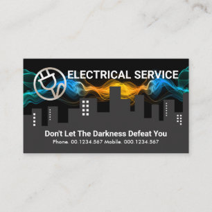 Elektrische Wolkenblitz über Gebäude-Silhouette Visitenkarte