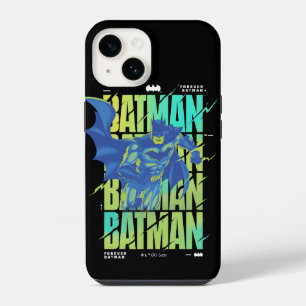 Elektrischer Batman läuft durch Typografie iPhone 14 Hülle