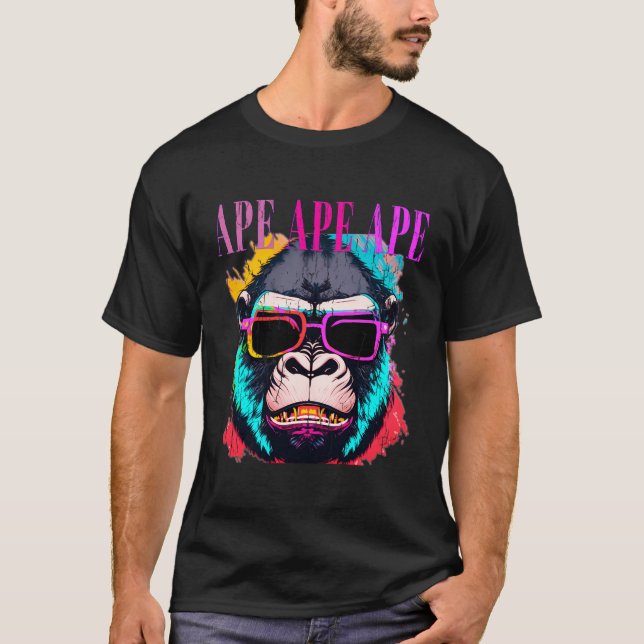 Elektrischer Biker Gorilla Motorrad Monkey Ape Gi T-Shirt (Vorderseite)