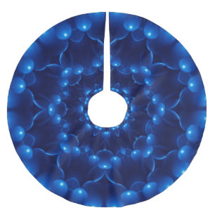Elektrischer blauer Kaleidoskop-Baum-Rock Polyester Weihnachtsbaumdecke