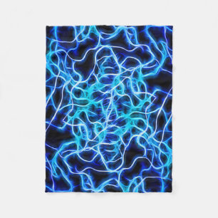 Elektrischer blauer Tesla Spulen-Neonblitz Fleecedecke