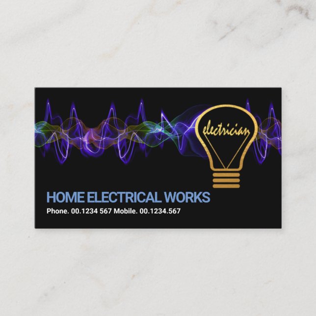 Elektrischer Blitz, kreativer Elektrischer Blitz Visitenkarte (Vorderseite)
