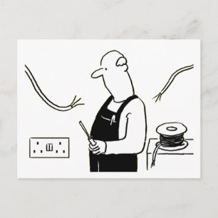 Elektrischer Cartoon Postkarte