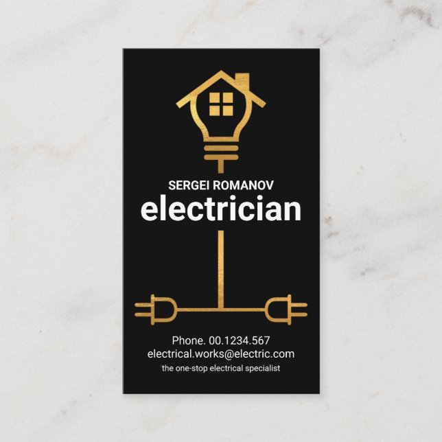 Elektrischer Drahtseildienst für Zuhause Visitenkarte (Vorderseite)