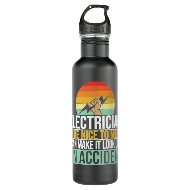 Elektrischer Funny Electrician Joke Electrical Tec Edelstahlflasche (Vorderseite)