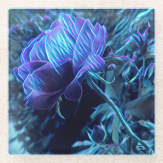 Elektrischer Garten Rose Glass Untersetzer
