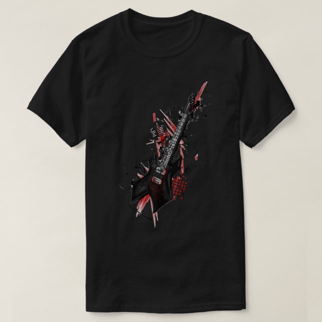 Elektrischer Gitarren-Anfänger-Kit Solid Body Rock T-Shirt (Design vorne)