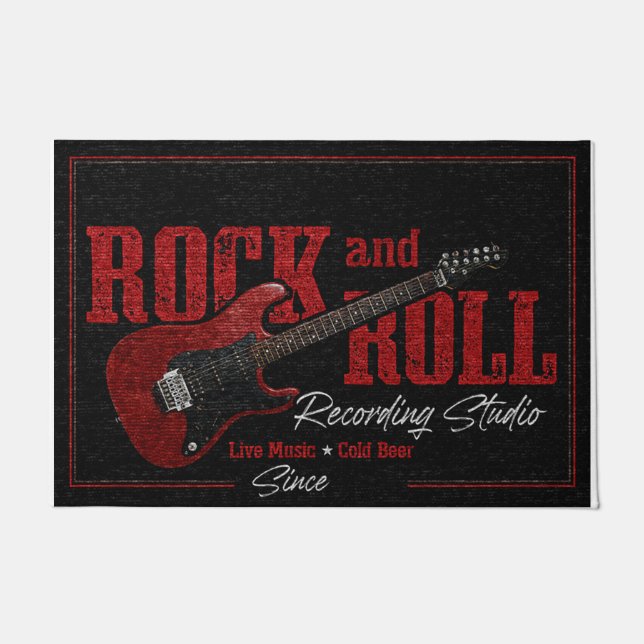 Elektrischer Gitarrenrock und Roll, kundenspezifis Fußmatte (Vorderseite)